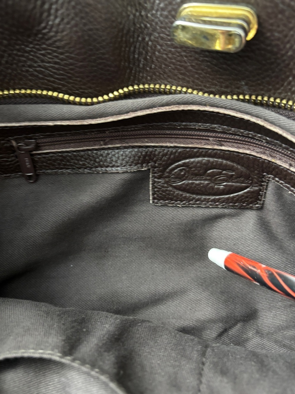 Onna Ehrlich Pebbled Leather Tote | Chocolate Brown Work Bag | Quiet Luxury - Picture 13 of 14